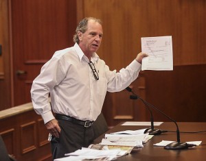 During a hearing before Judge David French at the South County Courthouse Thursday, May 21, 2015, James Vassallo represents himself in a case centering around the guardianship of his father. (Damon Higgins/The Palm Beach Post)