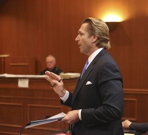 Attorney John Pankauski makes arguments before Judge David French at the South County Courthouse Thursday, May 21, 2015, during a hearing surrounding the guardianship of James Vassallo's father. (Damon Higgins/The Palm Beach Post)