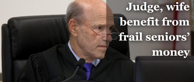Judge Martin Colin hears guardianship cases, but not those of his wife. However, he hears other cases involving her lawyers. A former Florida high court justice says it looks improper and could violate the Judicial Code of Conduct. Judge Martin Colin, a fixture at the south county courthouse, was admonished by an appeals court in 2007 for conflicts involving Savitt after he represented her in her divorce. (Madeline Gray / The Palm Beach Post)