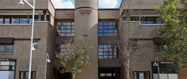The Sycamore Square building, 1400 Central SE, houses the headquarters of Ayudando Guardians, which also holds the office of attorney Alex Chisholm. (Jim Thompson/Albuquerque Journal)